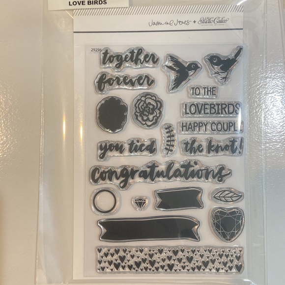 Two 4x6 studio calico stamp sets. “Love birds” and “love and marriage” - Picture 2 of 3